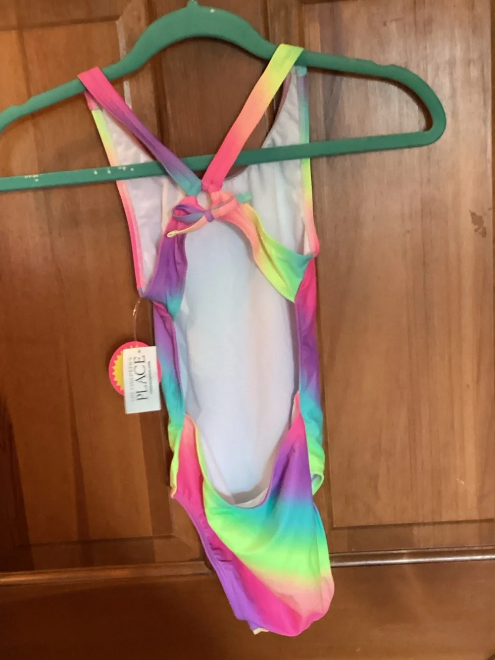 Girls Rainbow Gradient One-Piece Swimsuit - Bright Multicolor